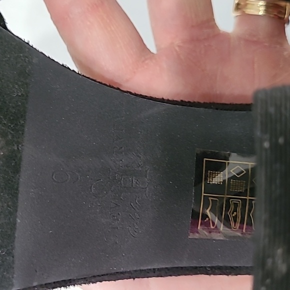 💥3for$12💥 Steve Harvey Celebrity Edition black suede ankle strap heels size 9 - Picture 9 of 10